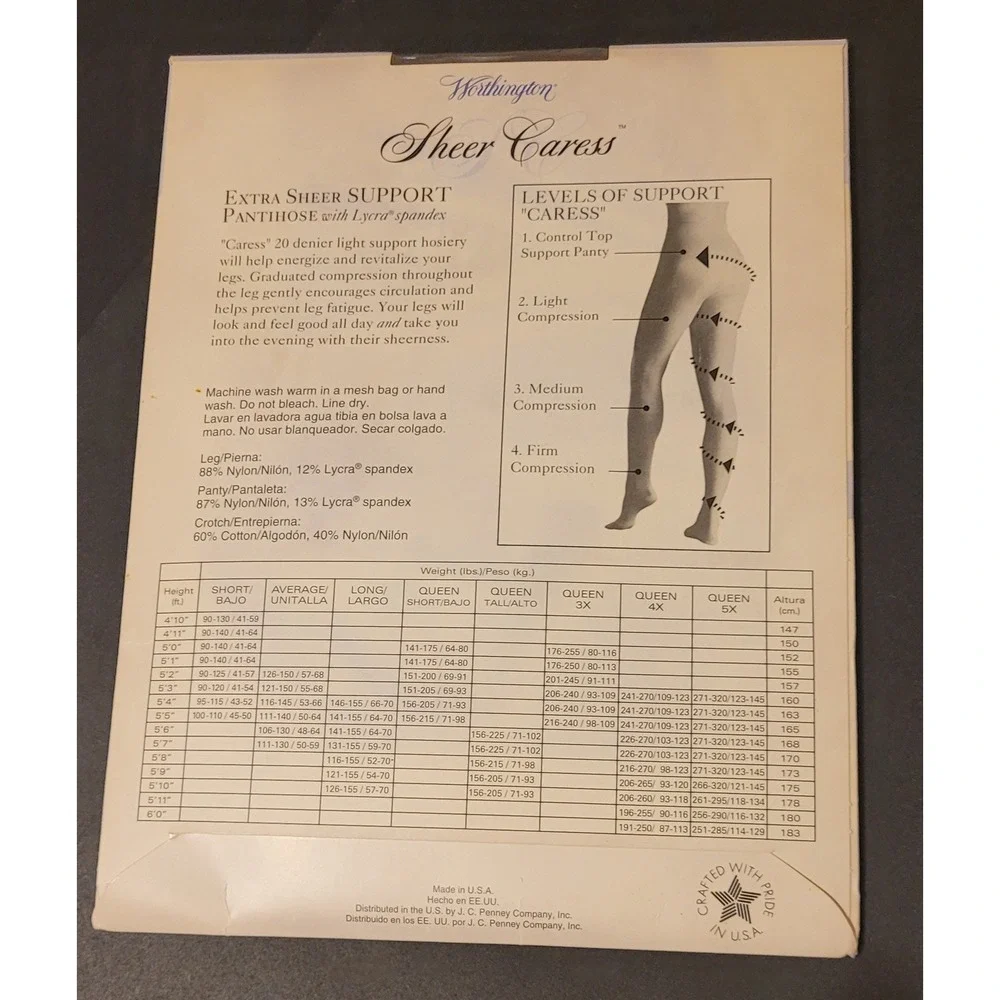 Worthington Sheer Caress Pantyhose Sheer Support Smoke Grey Average vintage